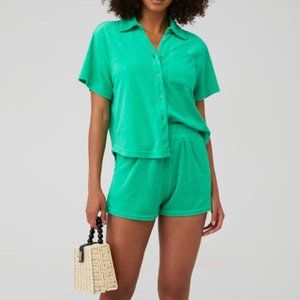 ARAMINTA JAMES TERRY SHIRT SET // Tropical Green // XS